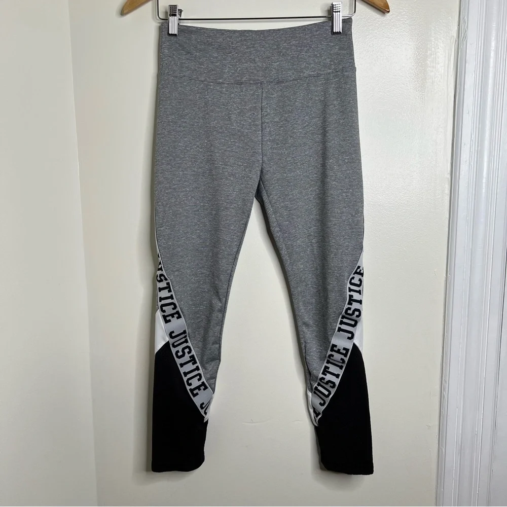 Justice Active Leggings Girls Size 18/20 Justice Logo in front &  back High Rise